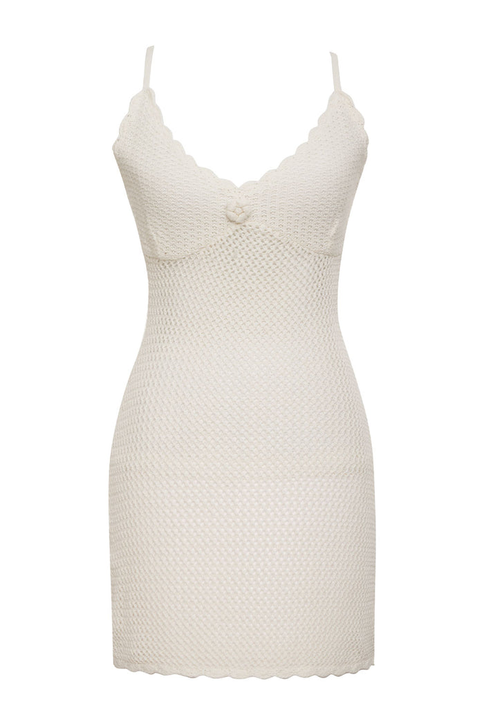 Collette Crochet Mini Dress White