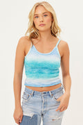 Courtney Knit Blue Horizon Scoop Neck Tank Top