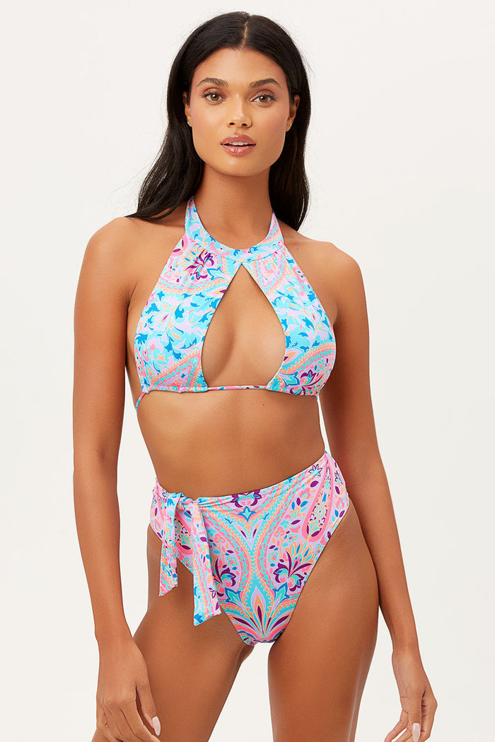 Cupid Scarf High Neck Halter Tie Top
