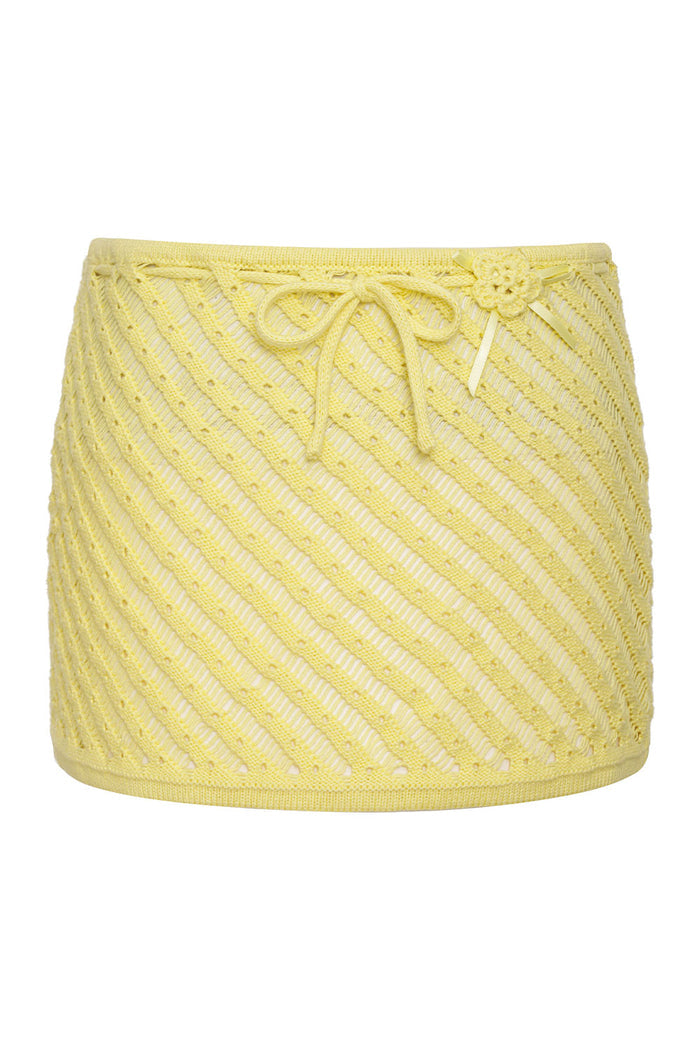 Daffodil Knit Mini Skirt Honey Butter