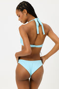 Dawson Baby Blue Plissé Cheeky Bikini Bottom