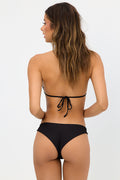 Dawson Black Plissé Cheeky Bikini Bottom