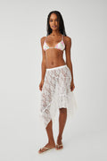 Day Lace Midi Skirt White