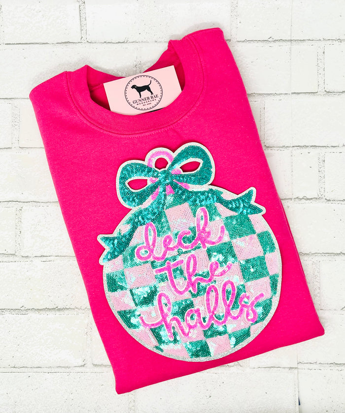 DECK THE HALLS SEQUIN PATCH T-shirt or Sweatshirt