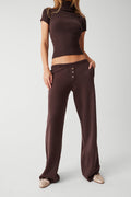 Delilah low rise cloud knit pant mocha