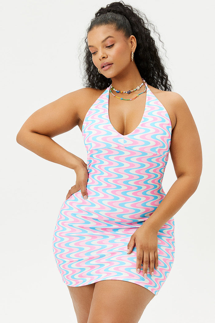 Dev Halter Dress Sister Swirl Extended