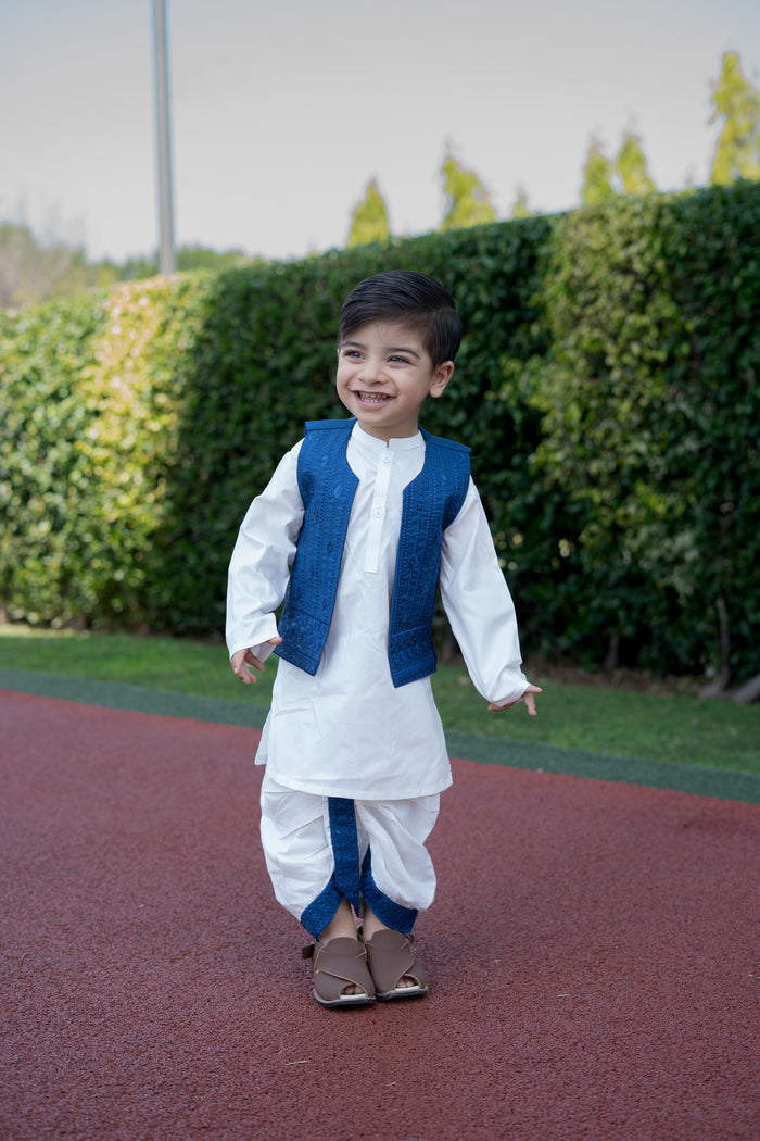 Dhoti Kurta Waistcoat Set (9-36M)