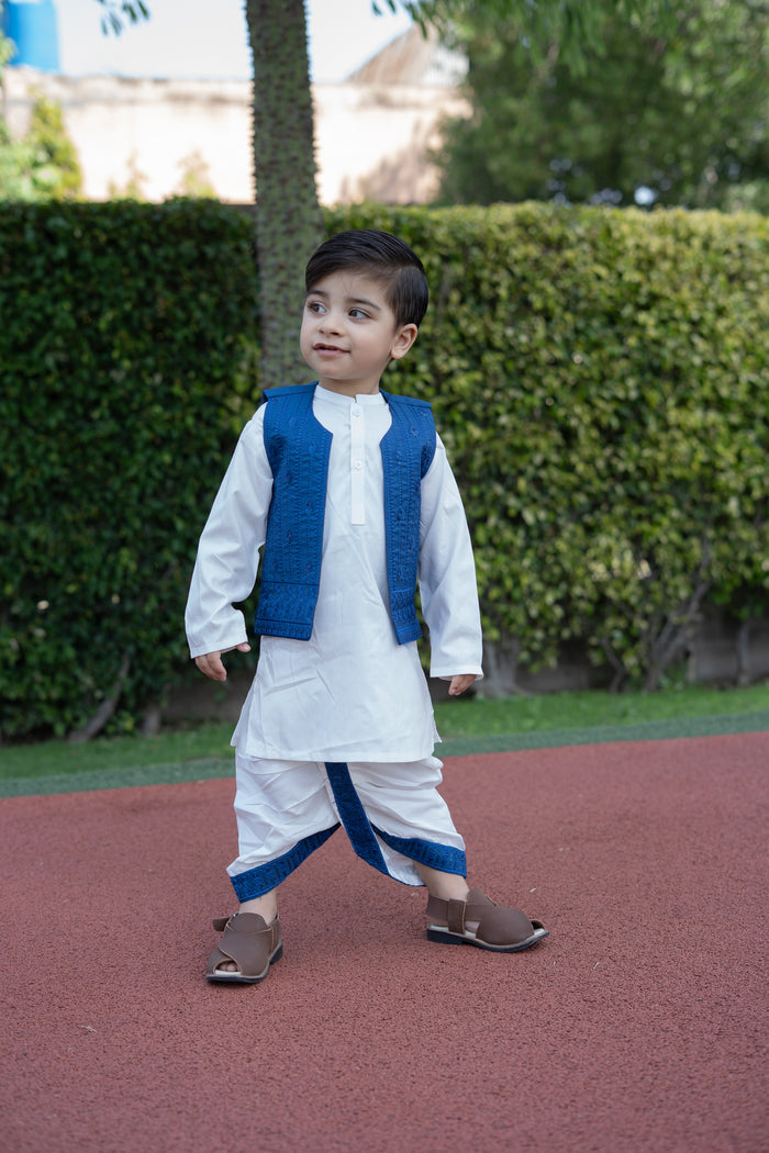 Dhoti Kurta Waistcoat Set (9-36M)