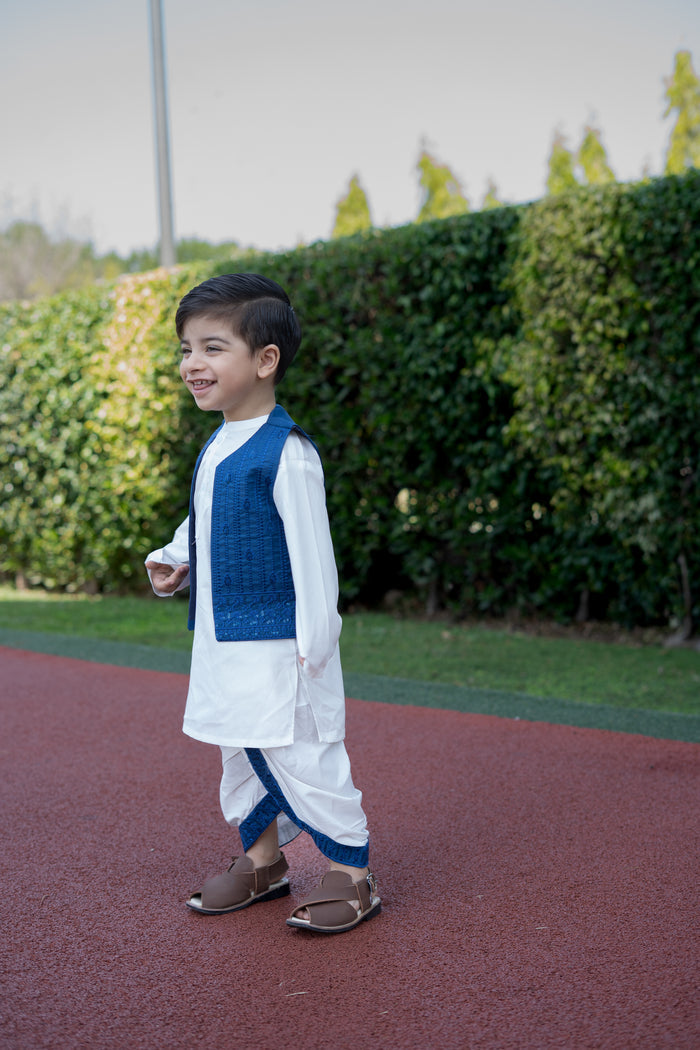 Dhoti Kurta Waistcoat Set (9-36M)
