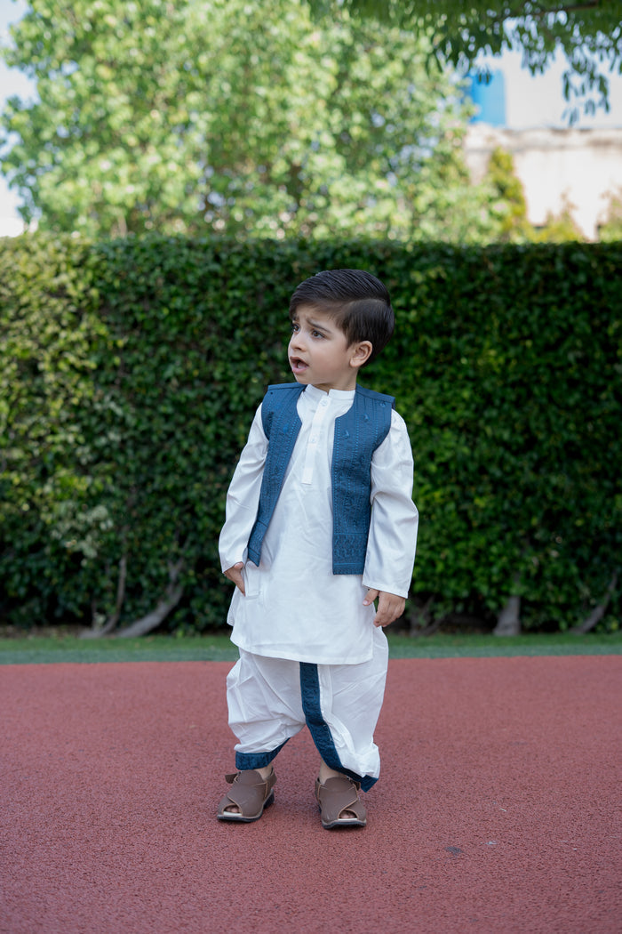 Dhoti Kurta Waistcoat Set (9-36M)