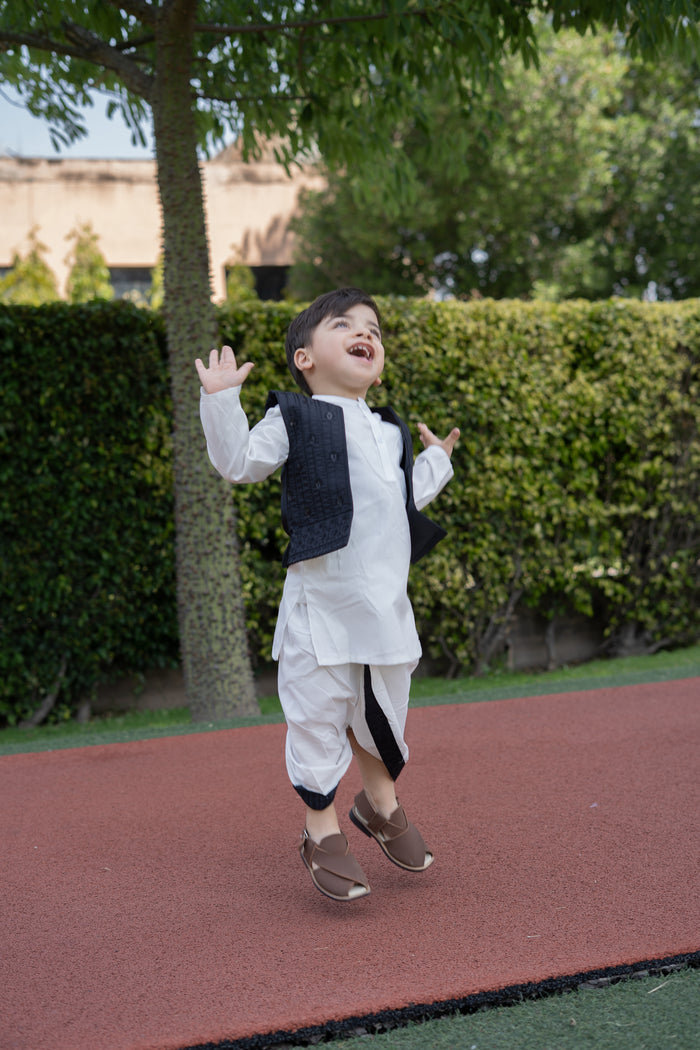 Dhoti Kurta Waistcoat Set (9-36M)