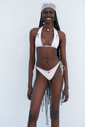 Diana Embroidered Halter Bikini Top Sea Fairy