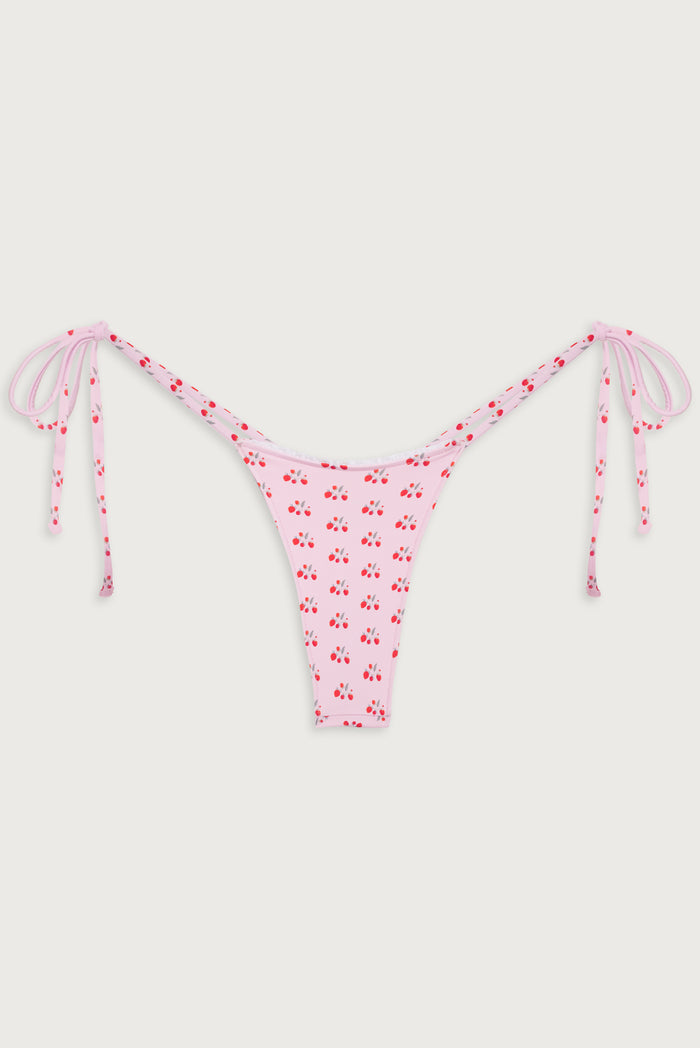 Divine Tie Side Skimpy Bikini Bottom - Baby Berry