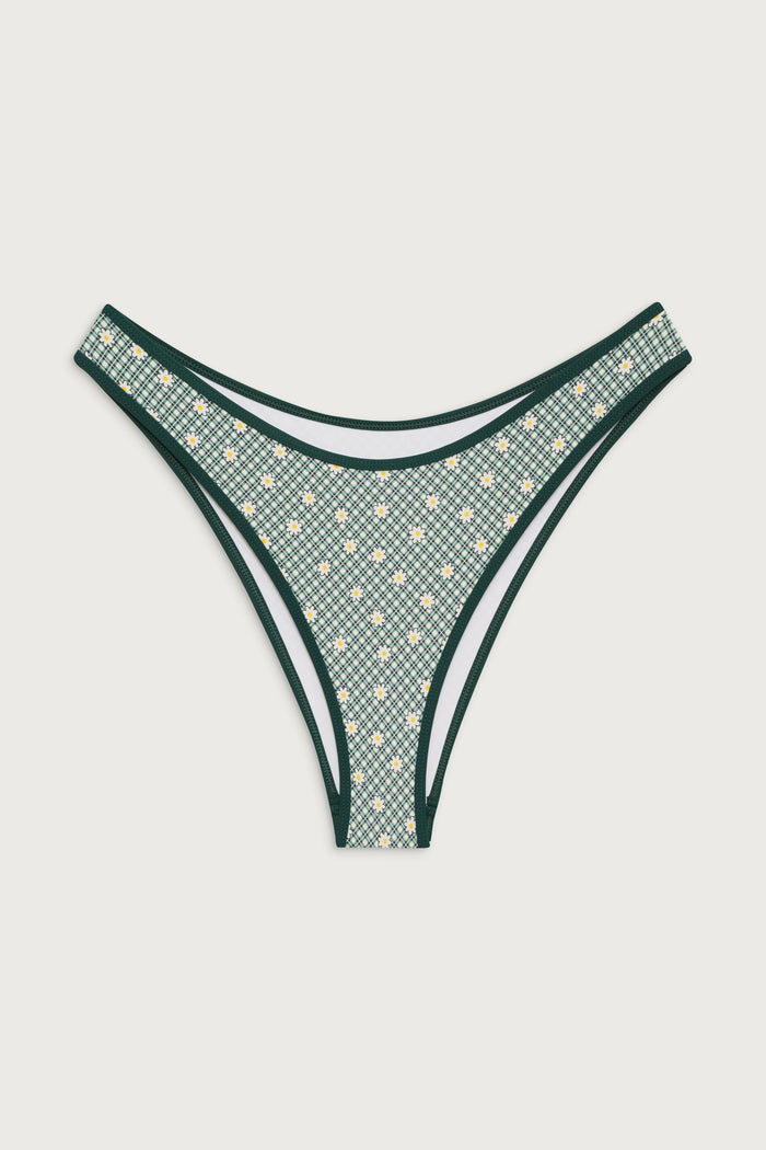 Dove classic gingham bikini bottom orchard picnic green