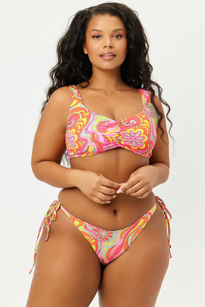Duke Far Out Side Tie Ruched Cheeky Bottom Extended