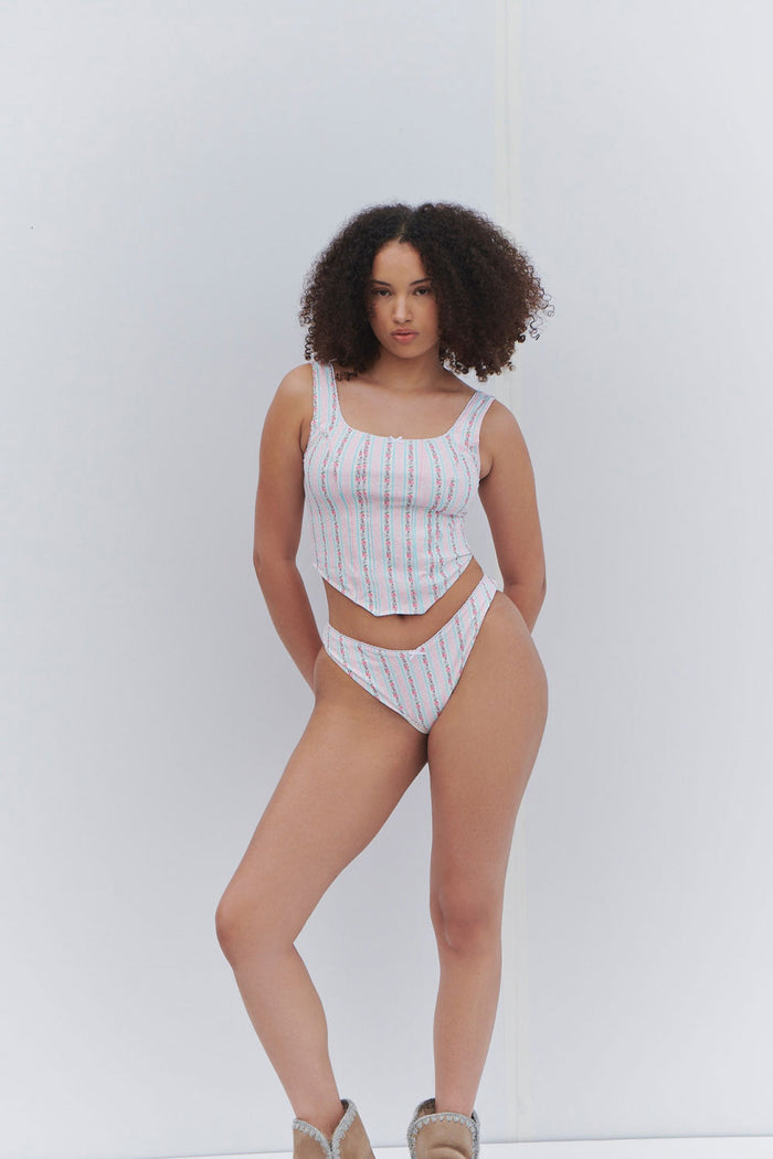 Enzo Floral Cheeky Bikini Bottom French Holiday