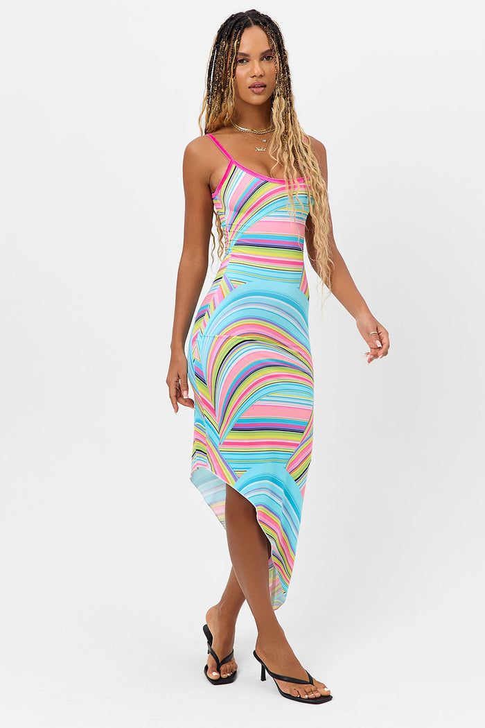 Erma Shine Dress Rainbow Swirl