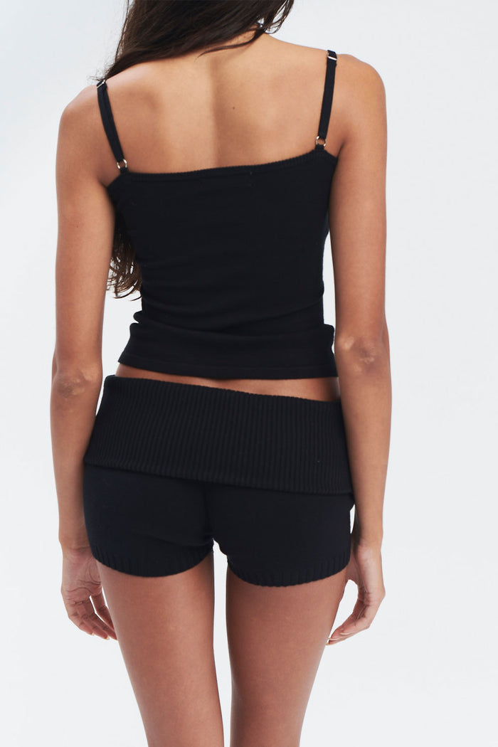 Estelle Lightweight Knit Mini Short Black