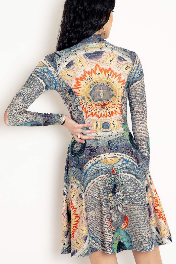 Eternal Wisdom Long Sleeve Evil Longline Dress