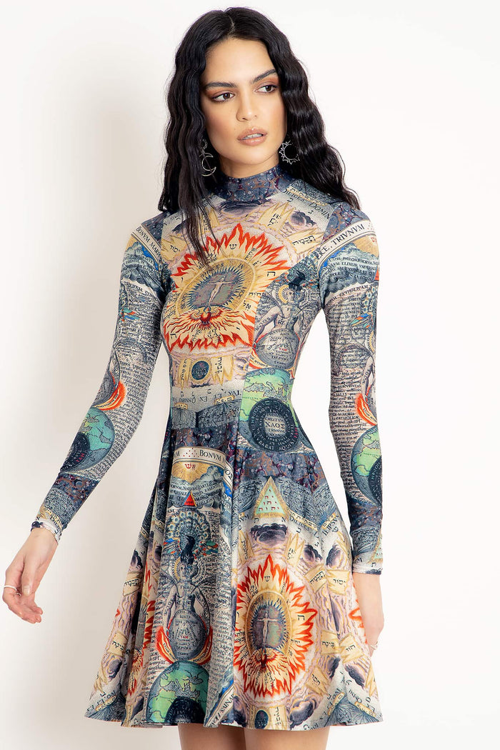 Eternal Wisdom Long Sleeve Evil Longline Dress