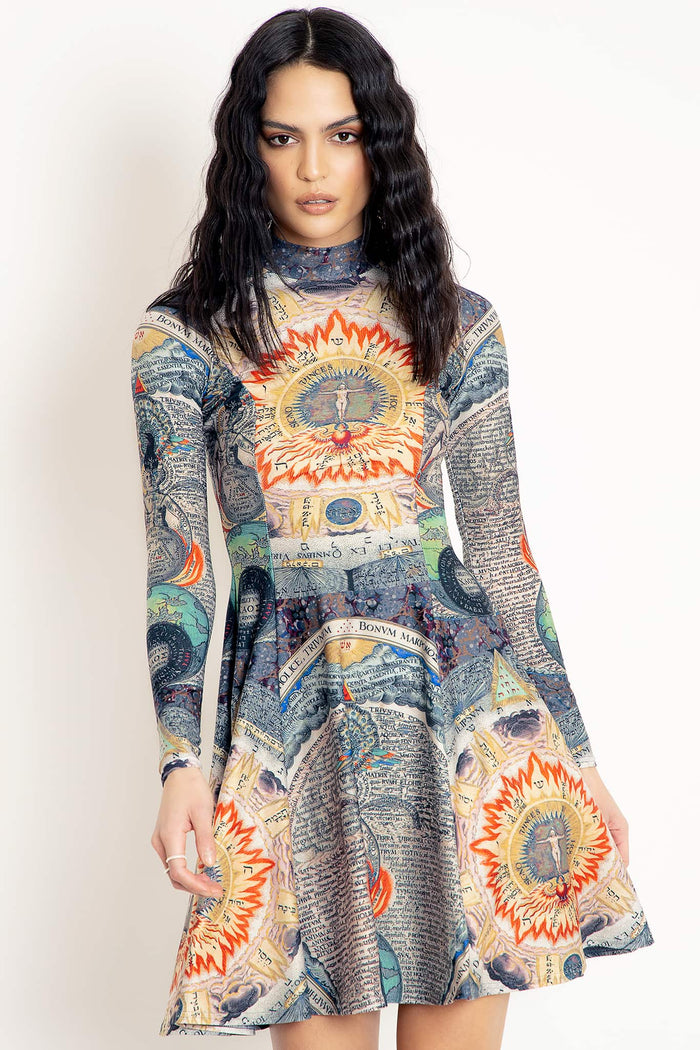 Eternal Wisdom Long Sleeve Evil Longline Dress