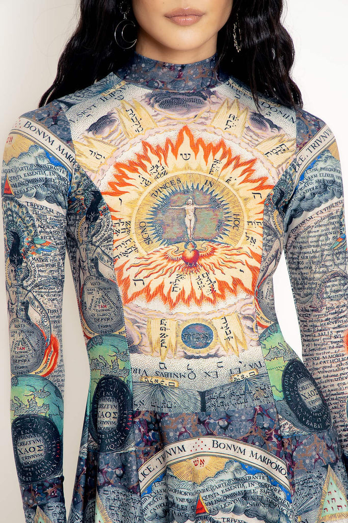 Eternal Wisdom Long Sleeve Evil Longline Dress