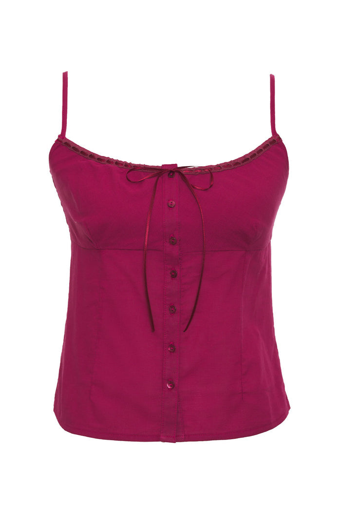 Evangelina Button Up Tank Bordeaux
