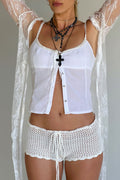 Evangelina Button Up Tank Sunrose