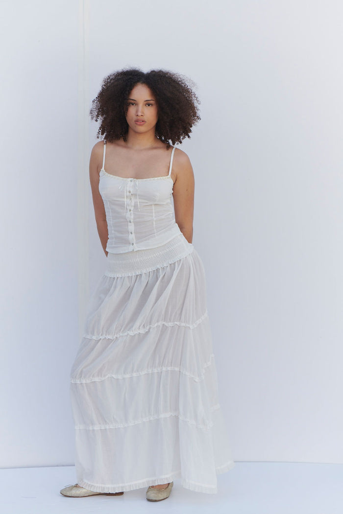 Evangelina Button Up Tank Sunrose