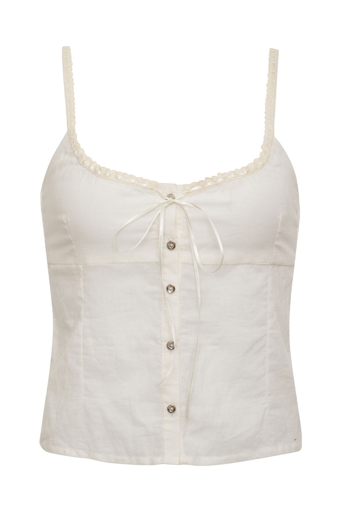 Evangelina Button Up Tank Sunrose