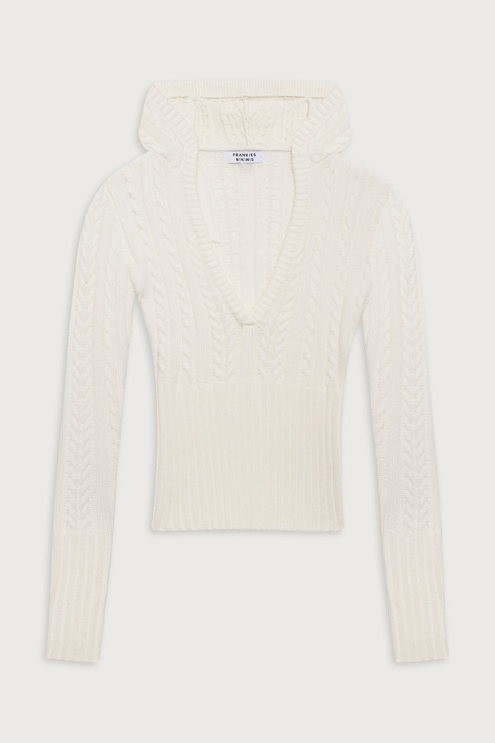 Evermore cable cloud knit sweater snow white