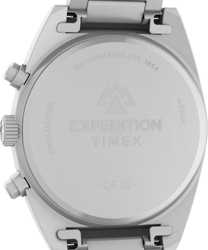 TW2Y61300 Expedition® Capstone Chronograph 41mm Stainless Steel Bracelet Watch  Caseback Image