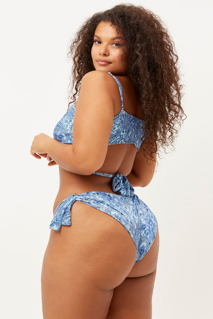 Falcon Blue Paisley Shine Wrap Top