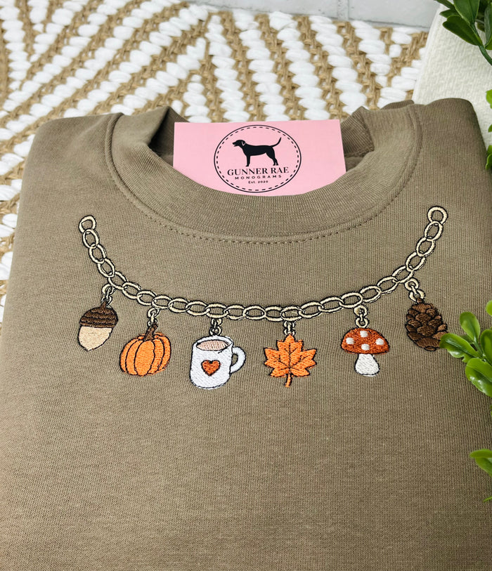 FALL NECKLACE Embroidered T-shirt or Sweatshirt