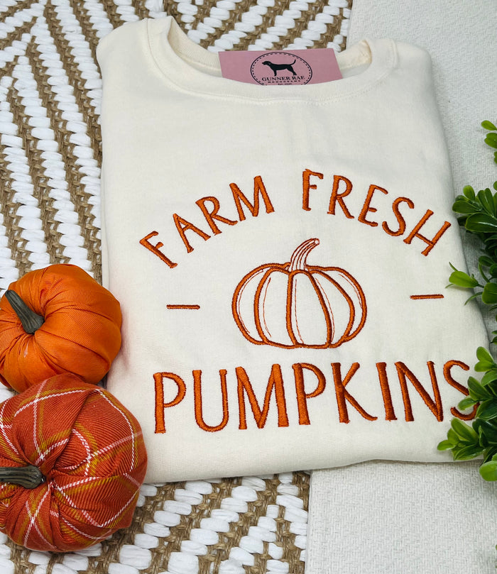 FARM FRESH PUMPKINS Embroidered T-shirt or Sweatshirt