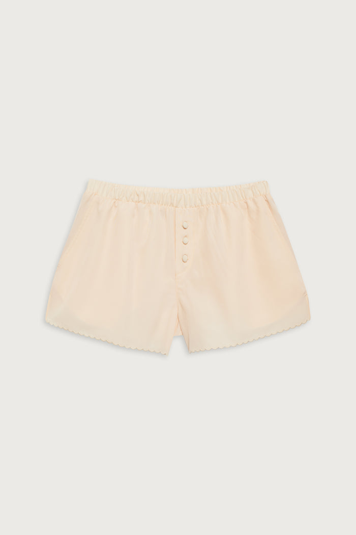 Farmhouse mini satin short macadamia pale yellow