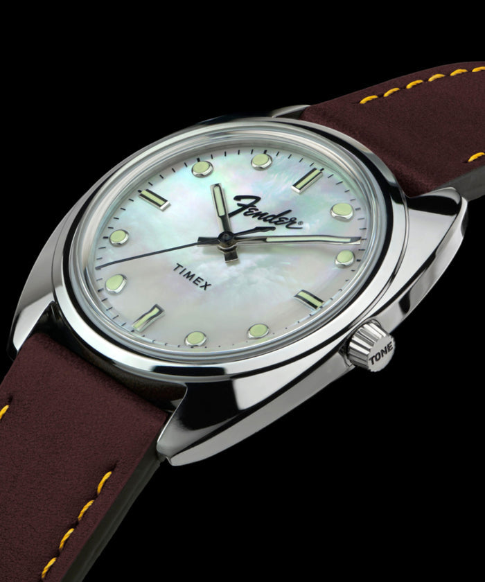 TW6A14700 Fender x Timex 37mm Leather Strap Watch Alt Beauty Shot 4