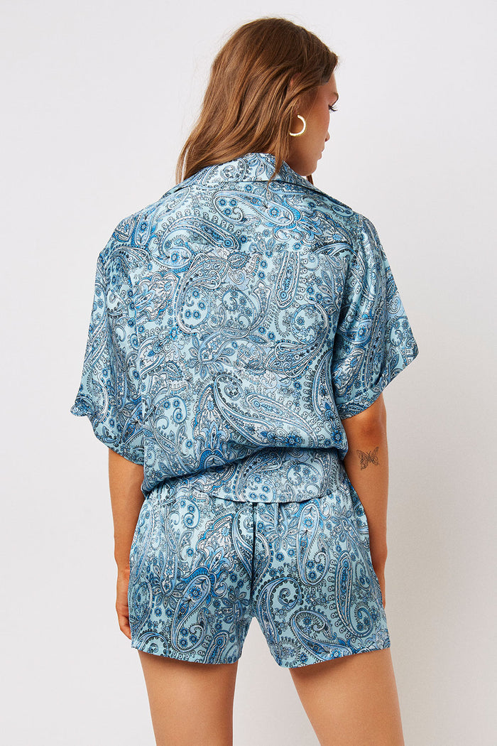 fifi silk blue paisley boxer short