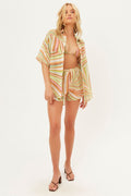 Fifi Disco Yellow Viscose Button Up Shirt