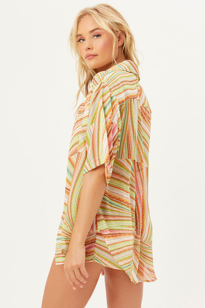 Fifi Disco Yellow Viscose Button Up Shirt