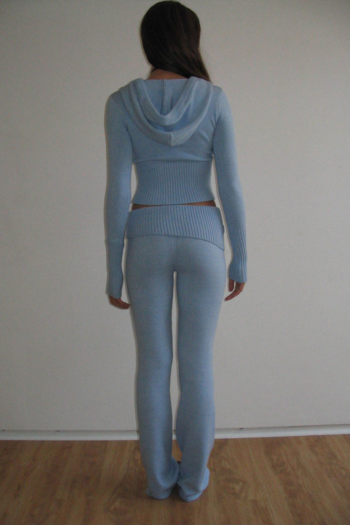 Fleur Knit Low Rise Pant Cornflower