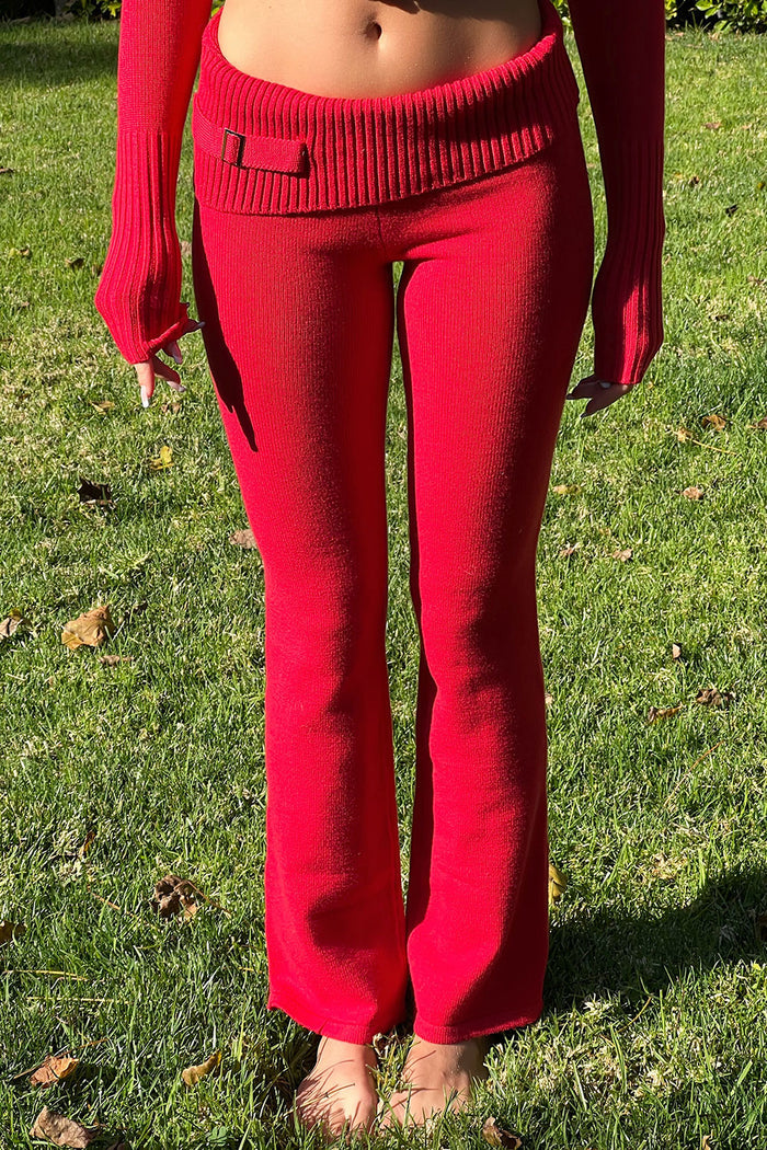 Fleur Cloud Knit Low Rise Pant Love Bug Red