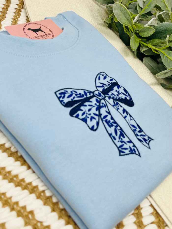 FLORAL BOW Embroidered T-shirt or Sweatshirt