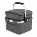 Foldable Portable Insulated Picnic Container-Double Layer - Grey