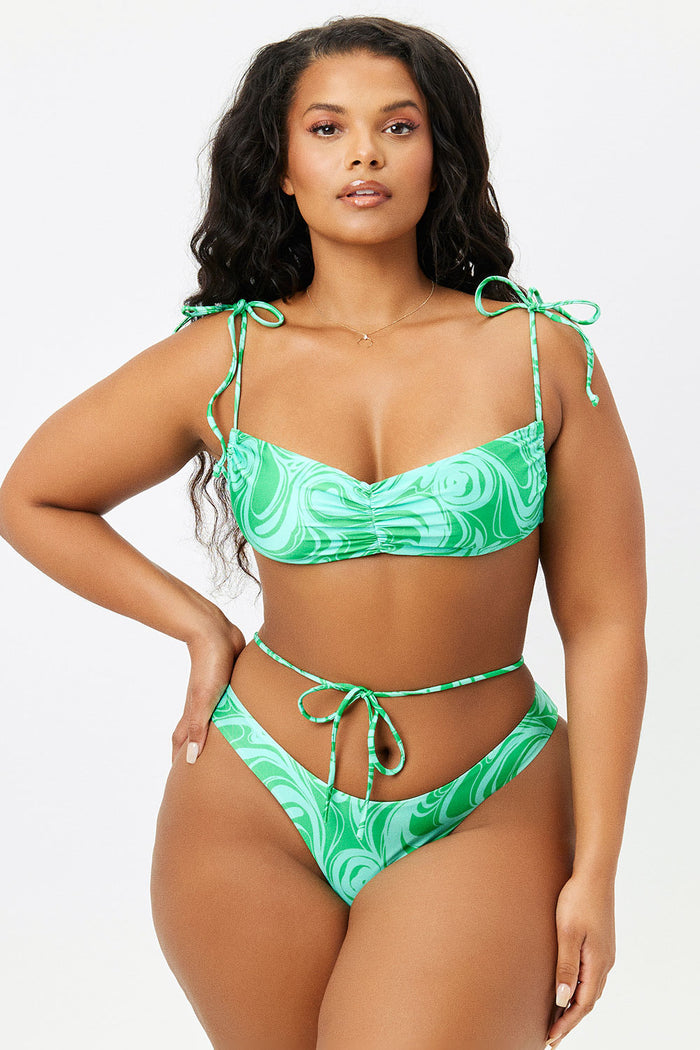 Foxy Rainforest Satin Bandeau Top Extended