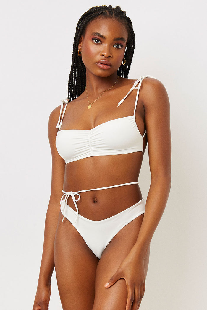 Foxy White String Bandeau Top