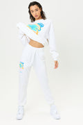 Frank White Oversized Sweatpant with Surfrider Print