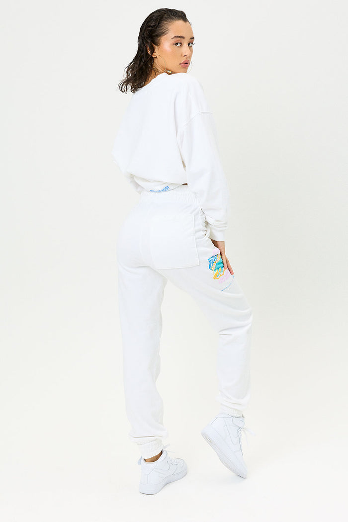Frank White Oversized Sweatpant with Surfrider Print