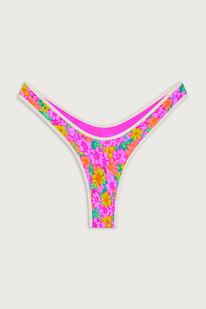 Full moon floral micro bikini bottom daisy pond