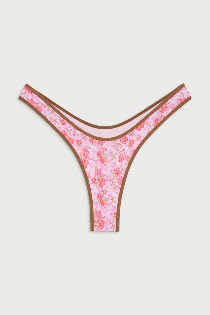 Full moon floral micro bikini bottom watercolor hibiscus